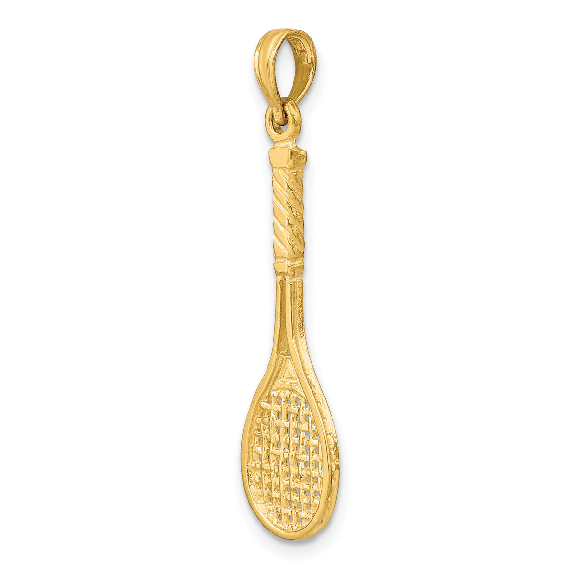 14K Solid Polished 3-D Tennis Racquet Charm-D1440
