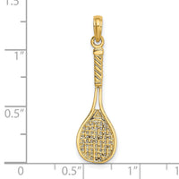 14K Solid Polished 3-D Tennis Racquet Charm-D1440