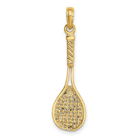 14K Solid Polished 3-D Tennis Racquet Charm-D1440