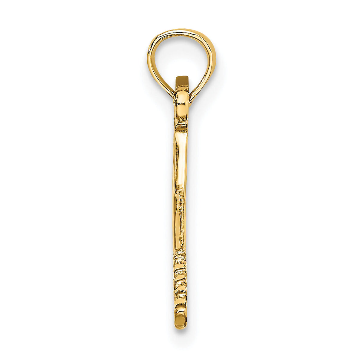14K Solid Polished 3-D Tennis Racquet Charm-D1441