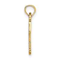 14K Solid Polished 3-D Tennis Racquet Charm-D1441