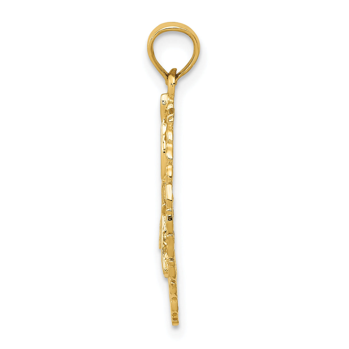 14k Solid Polished Framed Gymnast Pendant-D1445