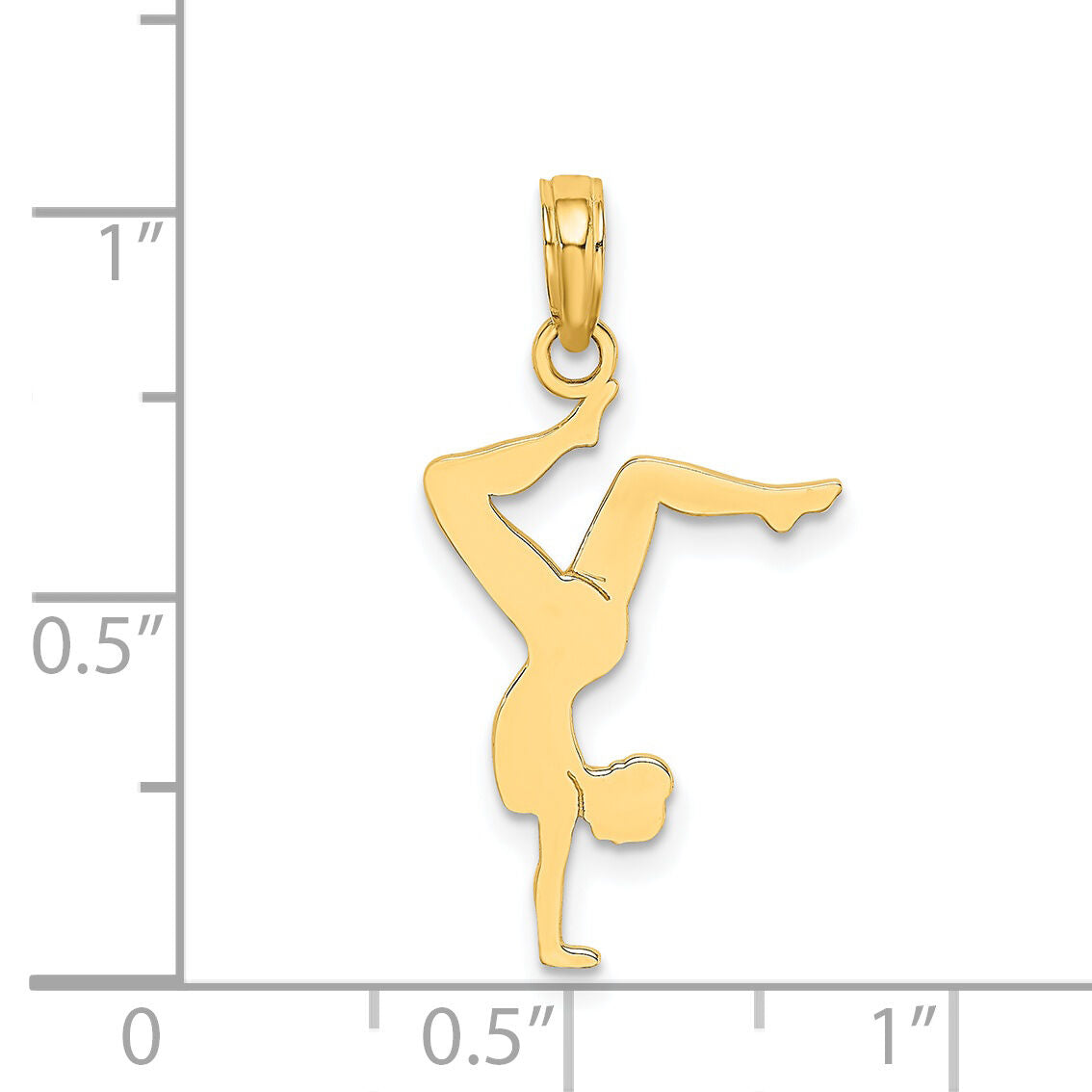 14k Solid Polished Gymnast Charm-D1447
