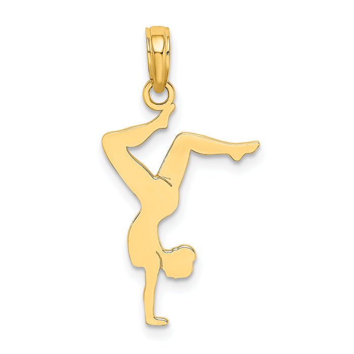 14k Solid Polished Gymnast Charm-D1447