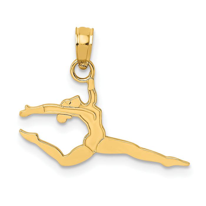 14k Solid Polished Gymnast Charm-D1448