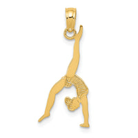 14k Solid Polished Gymnast Pendant-D1449