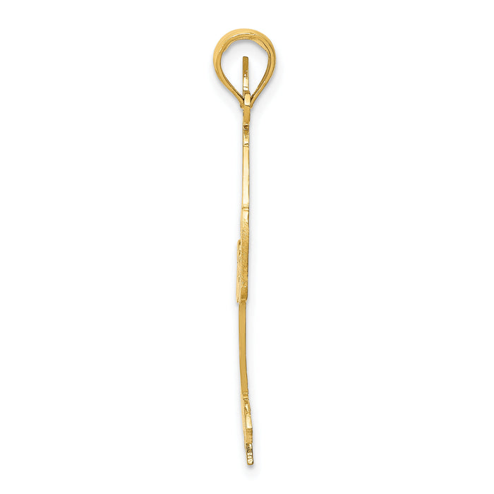 14k Solid Polished Gymnast Pendant-D1450