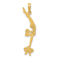 14k Solid Polished Gymnast Pendant-D1450