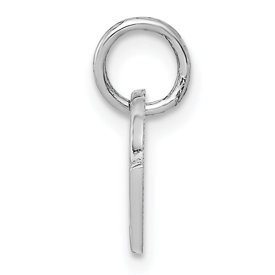 14k White Gold Polished Checkered Flags Charm-D1452