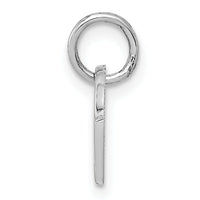 14k White Gold Polished Checkered Flags Charm-D1452