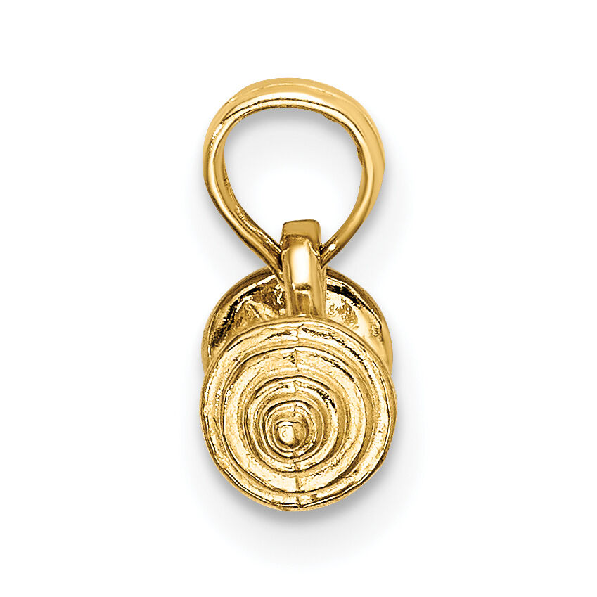 14K Solid Polished 3-D Dumbbell Charm-D1455