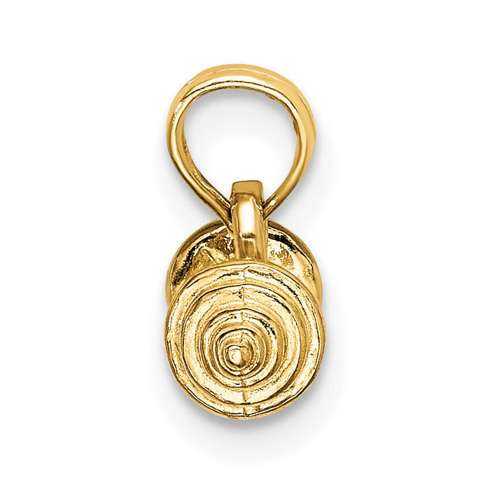 14K Solid Polished 3-D Dumbbell Charm-D1455