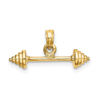14K Solid Polished 3-D Dumbbell Charm-D1455