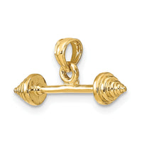14K Solid Polished 3-D Dumbbell Charm-D1455
