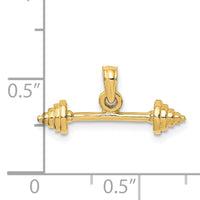 14K Solid Polished 3-D Dumbbell Charm-D1455