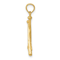 14K Polished Open-Backed Bats and Baseball Pendant-D1460