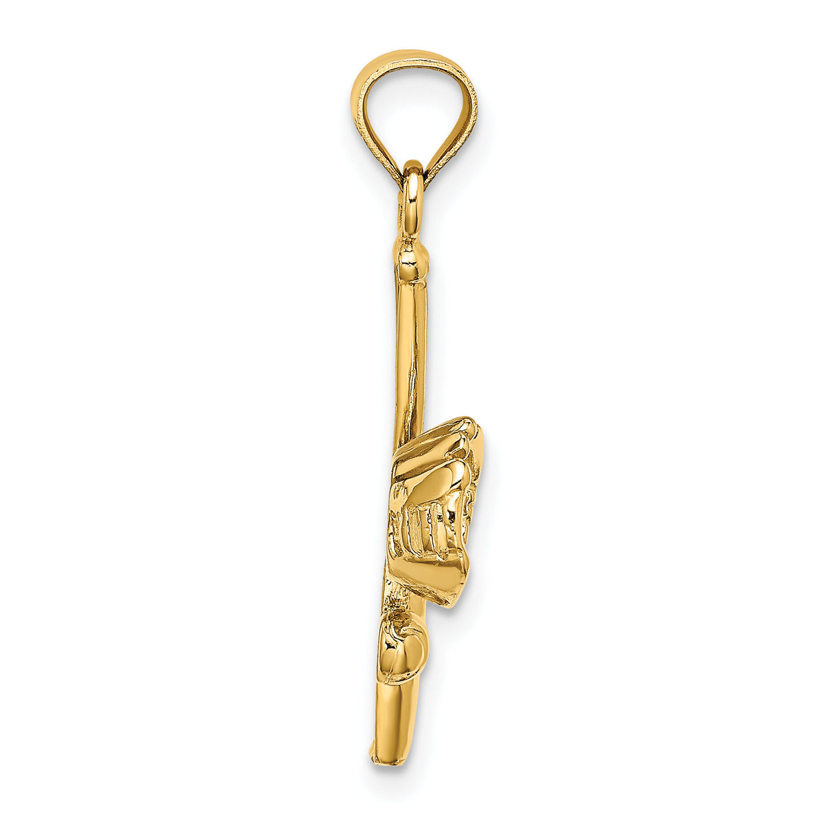 14K Solid Open-Backed Glove/Bat/Baseball Charm-D1461