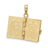 14K 3D Ten Commandments Bible Pendant-D1501