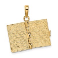 14K 3D Ten Commandments Bible Pendant-D1501