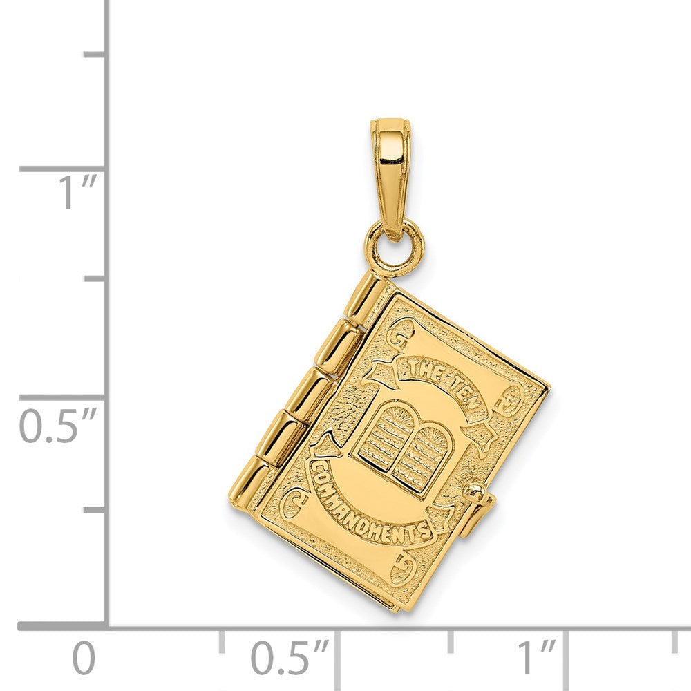 14K 3D Ten Commandments Bible Pendant-D1501