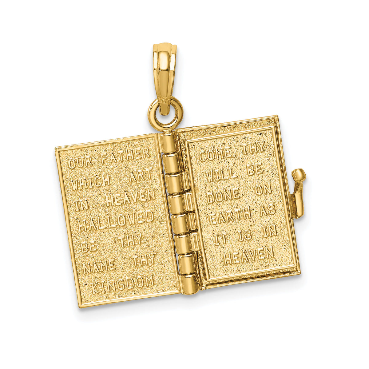 14K  3D Lords Prayer Bible Pendant-D1504