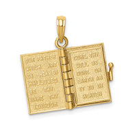 14K  3D Lords Prayer Bible Pendant-D1504