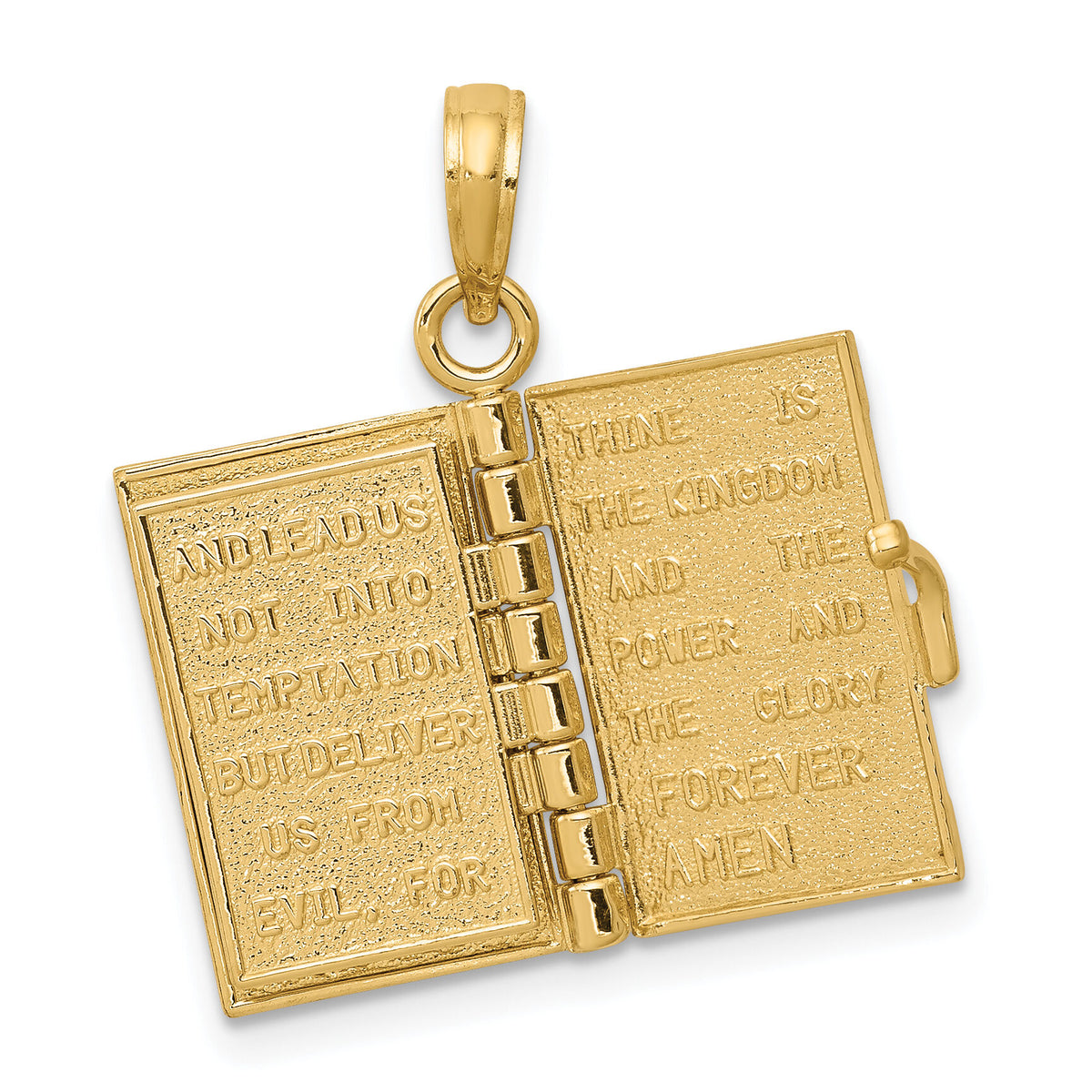 14K  3D Lords Prayer Bible Pendant-D1504