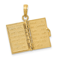 14K  3D Lords Prayer Bible Pendant-D1504