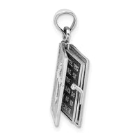 14K White Gold 3D Lords Prayer Bible Pendant-D1504W