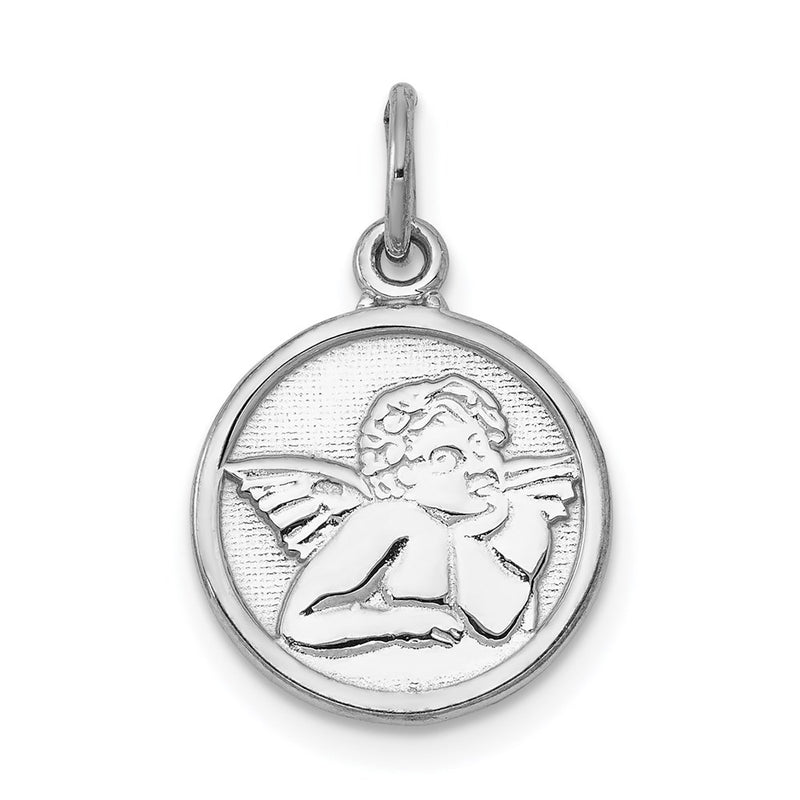 14k White Gold Polished Angel Charm-D1508