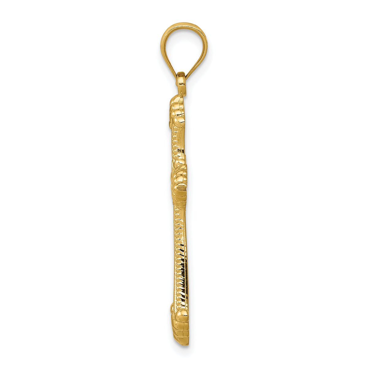 14k Polished Cross Pendant-D1523