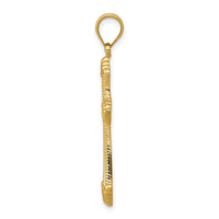 14k Polished Cross Pendant-D1523