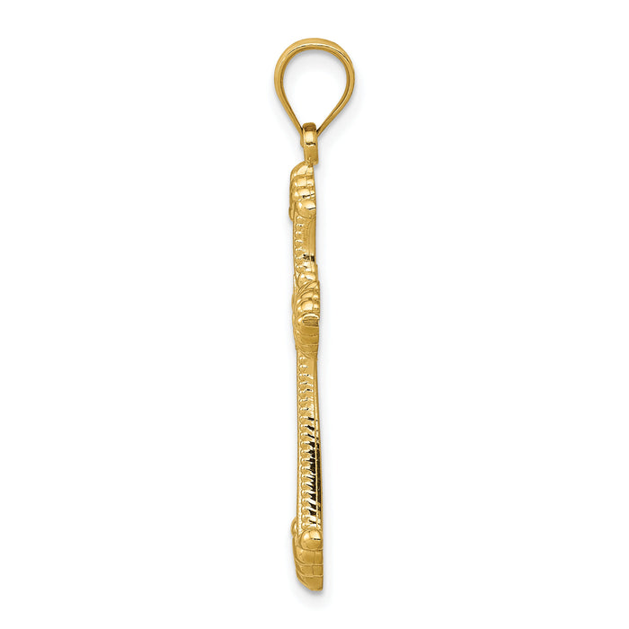 14k Polished Cross Pendant-D1523