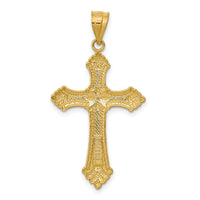 14k Polished Cross Pendant-D1523