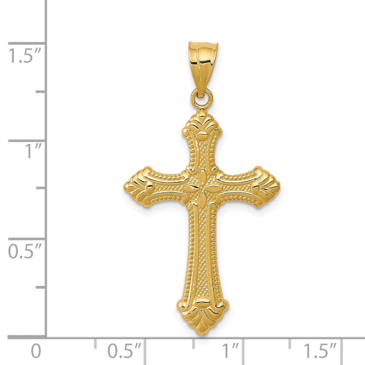 14k Polished Cross Pendant-D1523