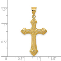 14k Polished Cross Pendant-D1523
