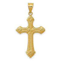 14k Polished Cross Pendant-D1523