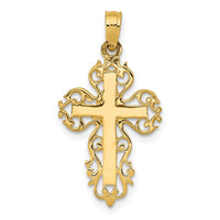 14k Polished Filigree Cross Charm-D1533