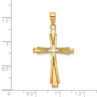 14k Polished Solid Cross Pendant-D1541