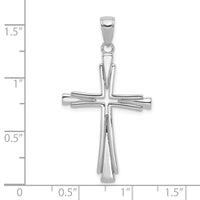 14K White Gold Polished Solid Cross Pendant-D1541W