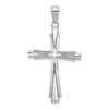 14K White Gold Polished Solid Cross Pendant-D1541W
