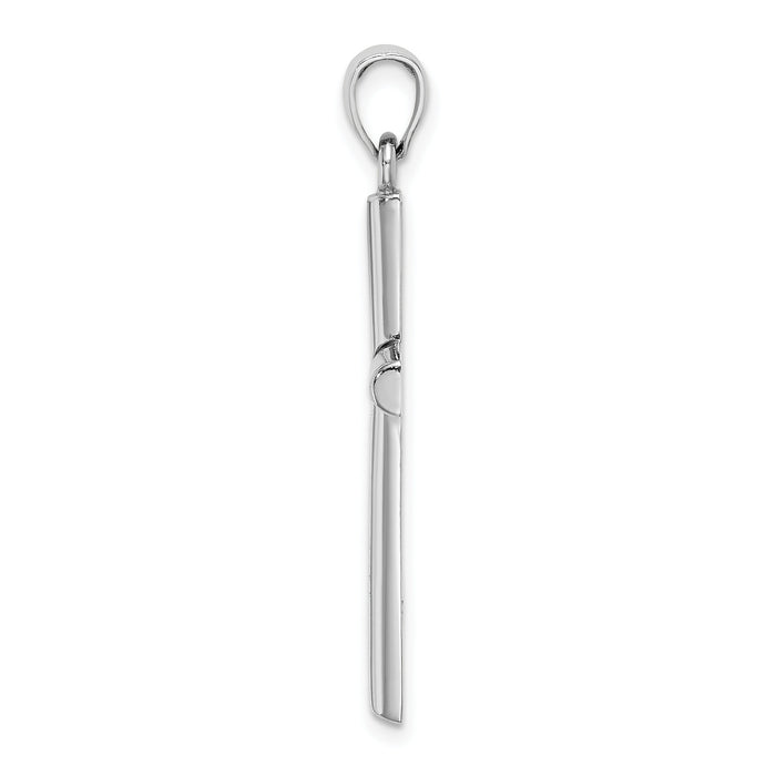 14k White Gold Polished Cross Pendant-D1544W