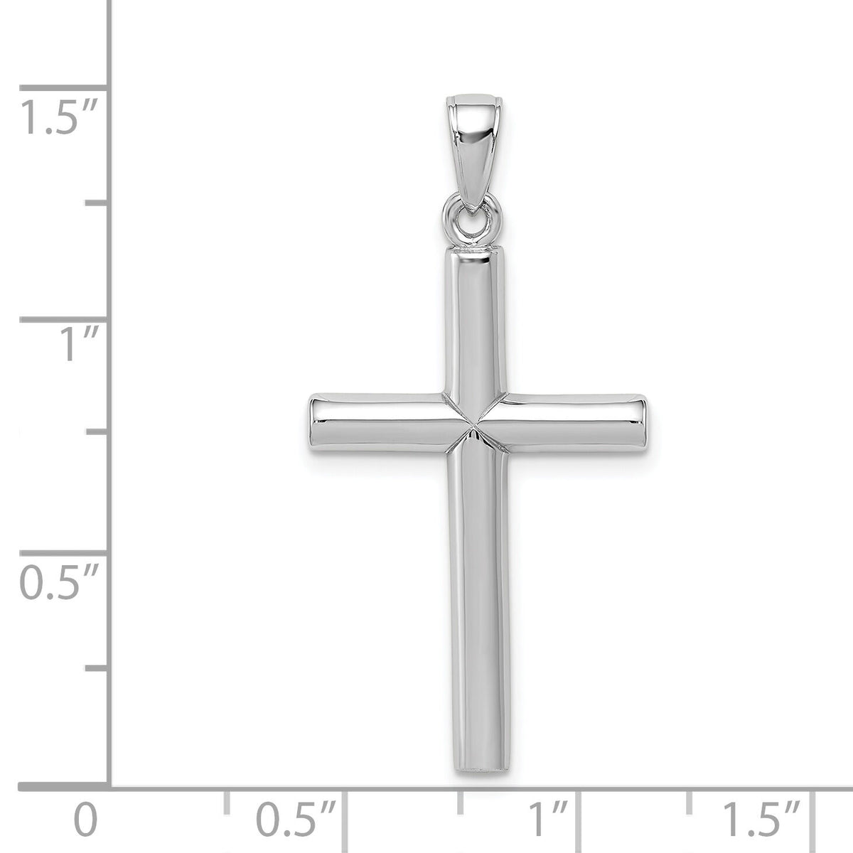 14k White Gold Polished Cross Pendant-D1544W