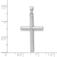 14k White Gold Polished Cross Pendant-D1544W