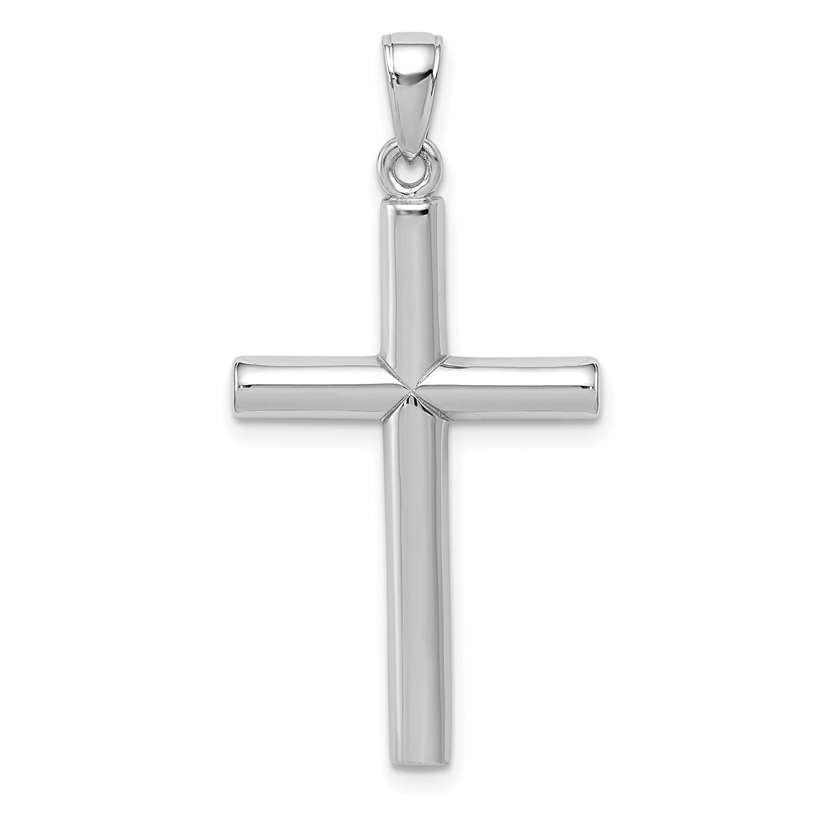 14k White Gold Polished Cross Pendant-D1544W