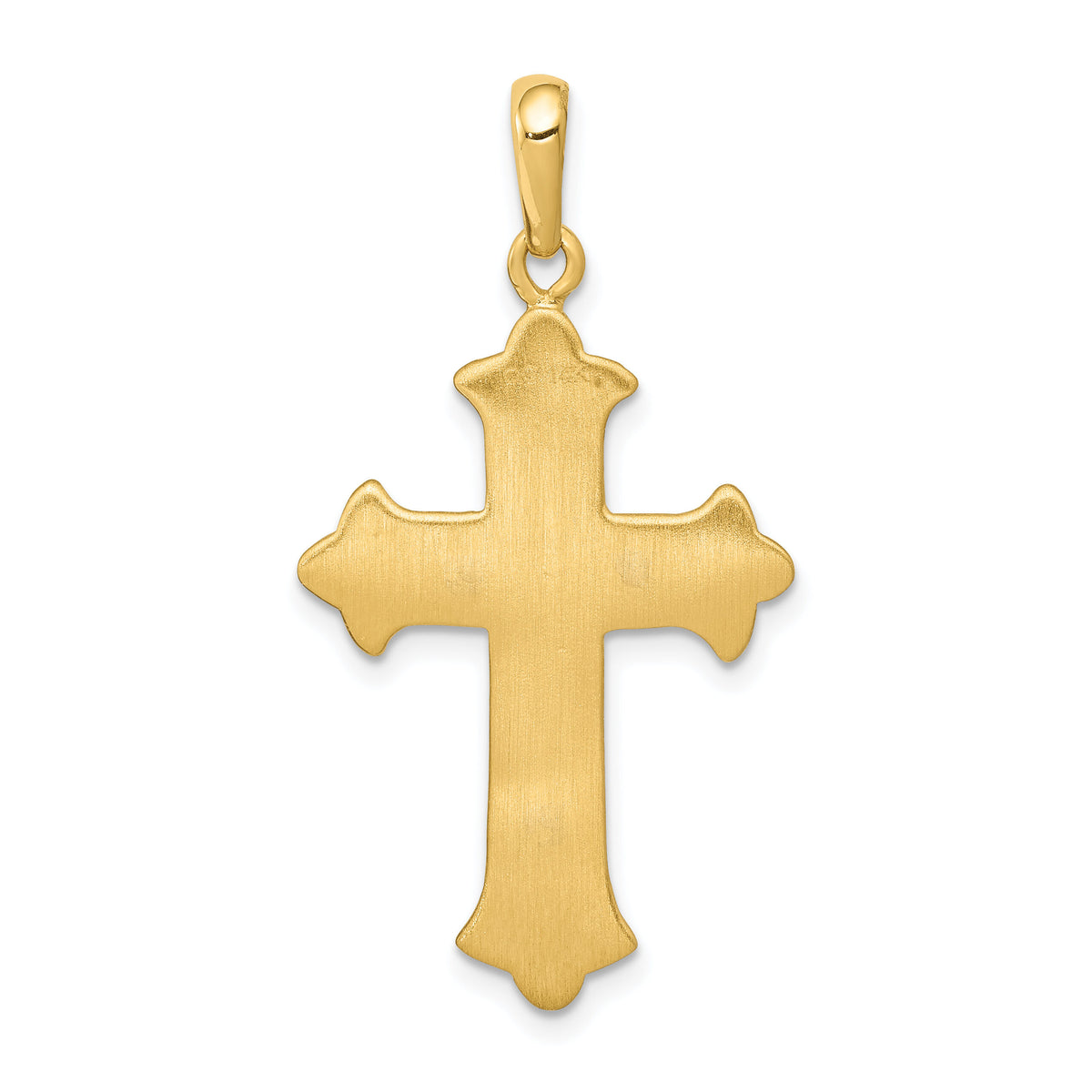 14k Two-tone Fleur De Lis Cross Pendant-D1559