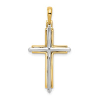 14k Two-tone Fancy Cross Pendant-D1563