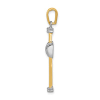 14k Two-tone Fancy Cross Pendant-D1574
