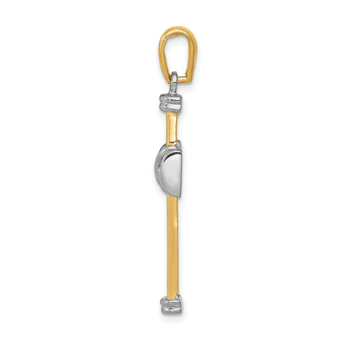 14k Two-tone Fancy Cross Pendant-D1574