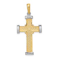 14k Two-tone Fancy Cross Pendant-D1574